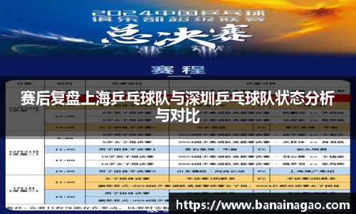 赛后复盘上海乒乓球队与深圳乒乓球队状态分析与对比